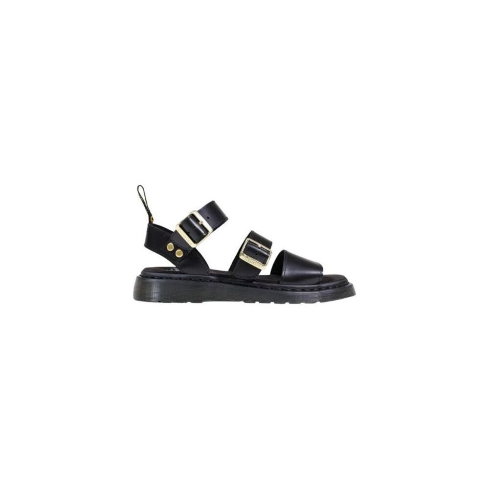 Dr. Martens Black Leather Flat Women's Sandals
